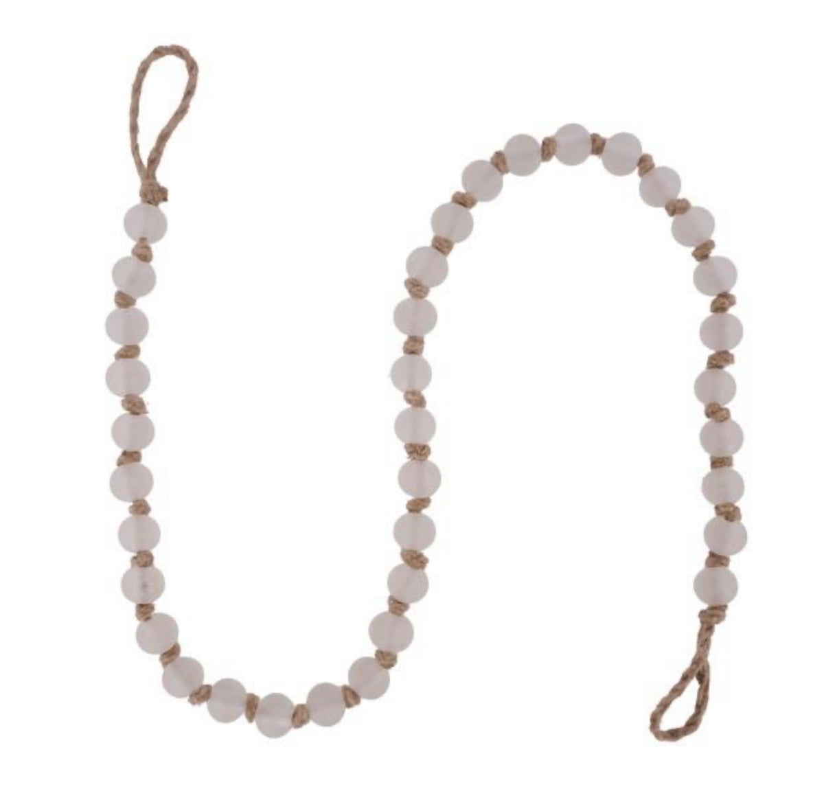 56"L FROSTED GLASS BEAD GARLAND - White